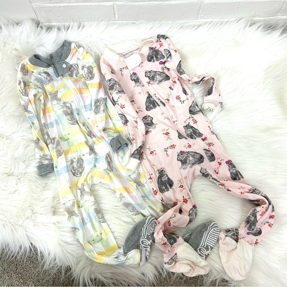 Burt’s Bees Baby Bundle of 2 Zipper Pajamas Size 18 MOS